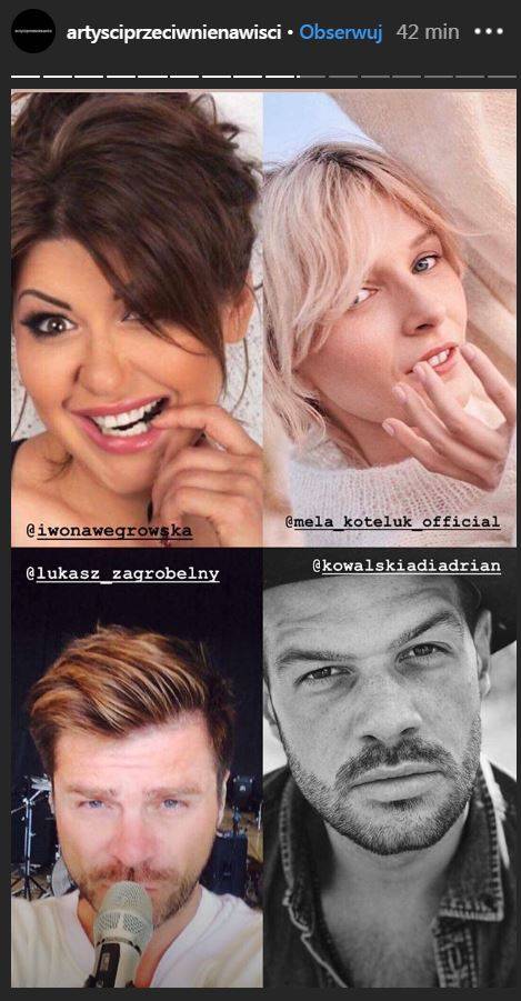 Wszyscy artyści, którzy popierają inicjatywę Dody