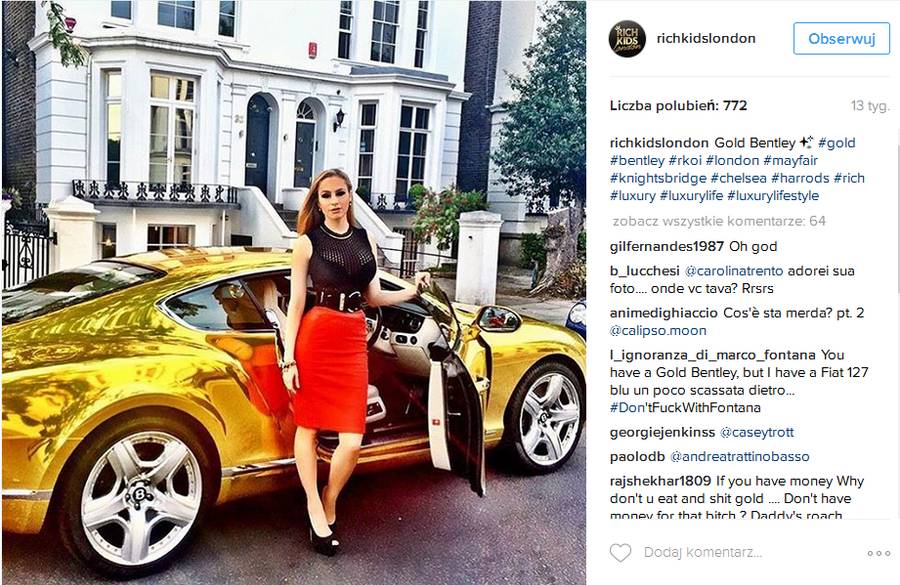 Bogate dzieciaki z Londynu chwalą się swoim przepychem
