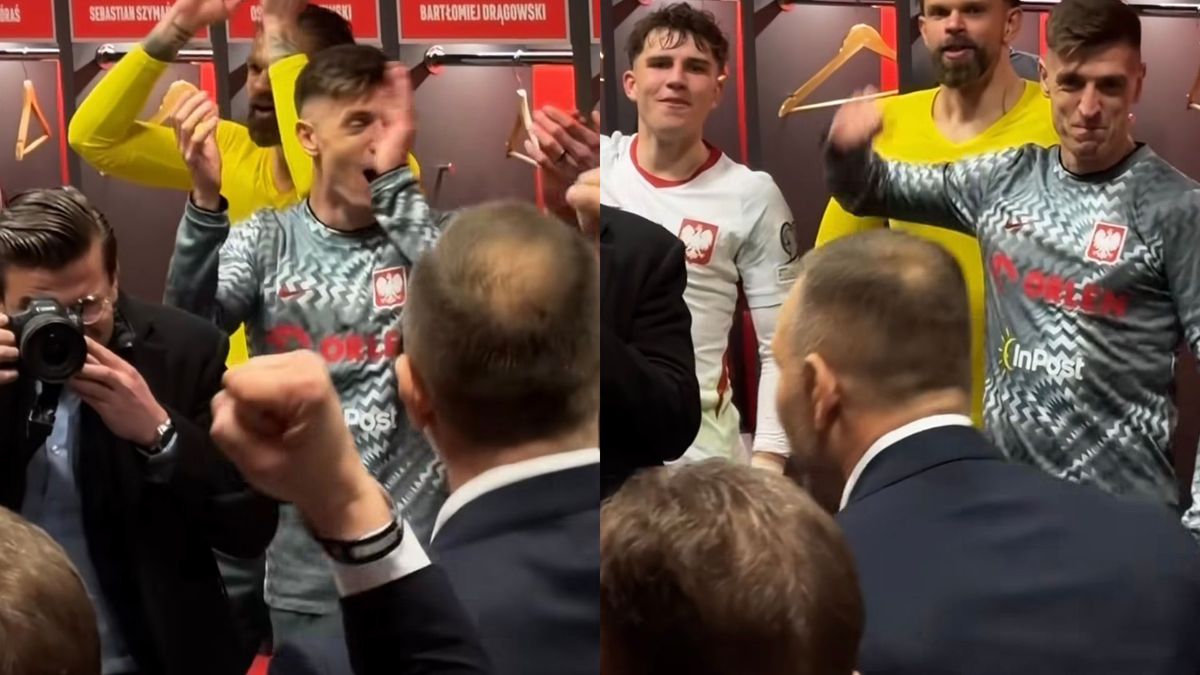 Nawrocki wpadł do szatni reprezentacji po meczu. Ale krzyk! Jest wideo/ Instagram