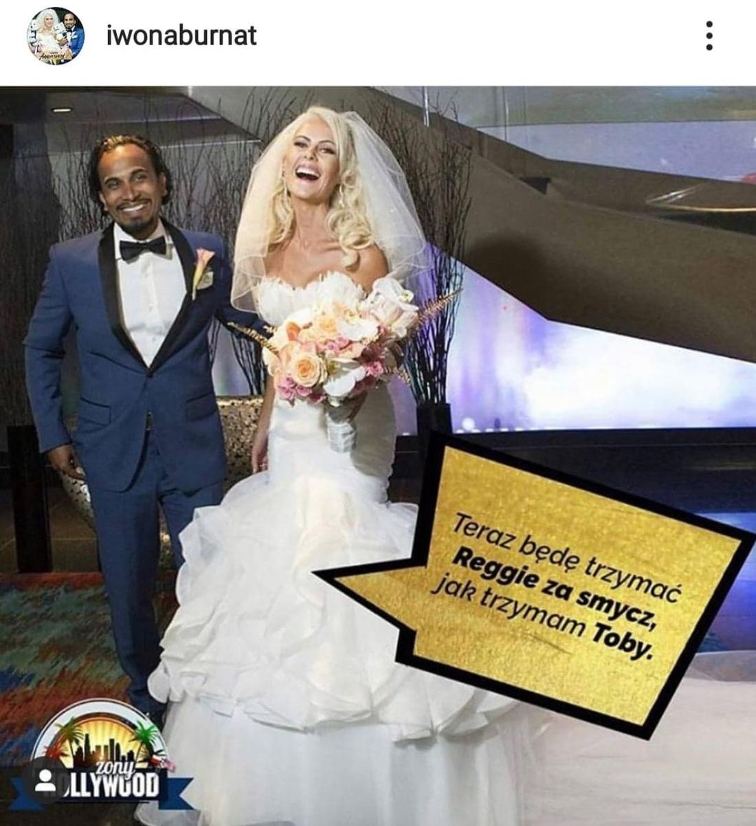 Iwona Burnat i Reggie Benjamin na swoim ślubie