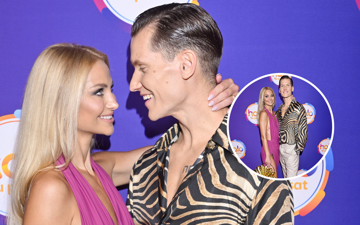 Chudziutka jak przecinek Hanna Żudziewicz i Jacek Jeschke nie szczędzą sobie czułości na ramówce Polsatu (FOTO)