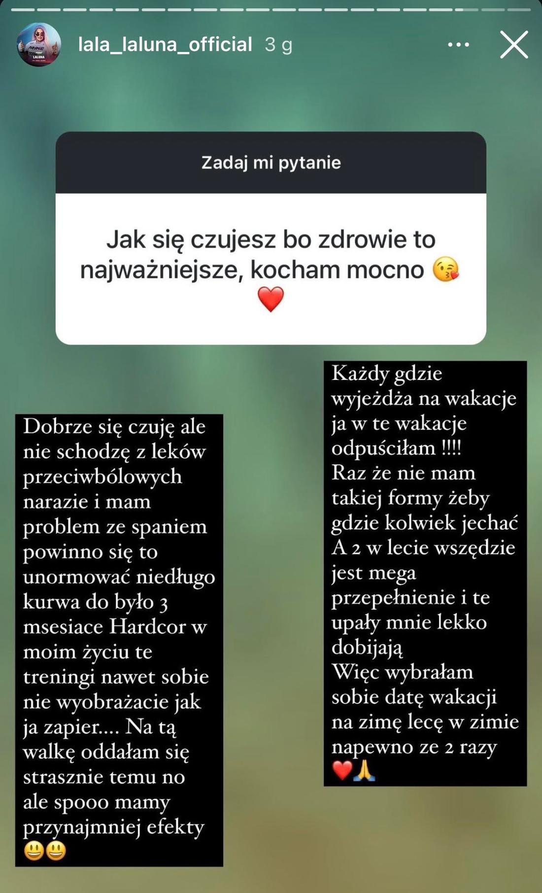 Laluna mówi o swoim zdrowiu