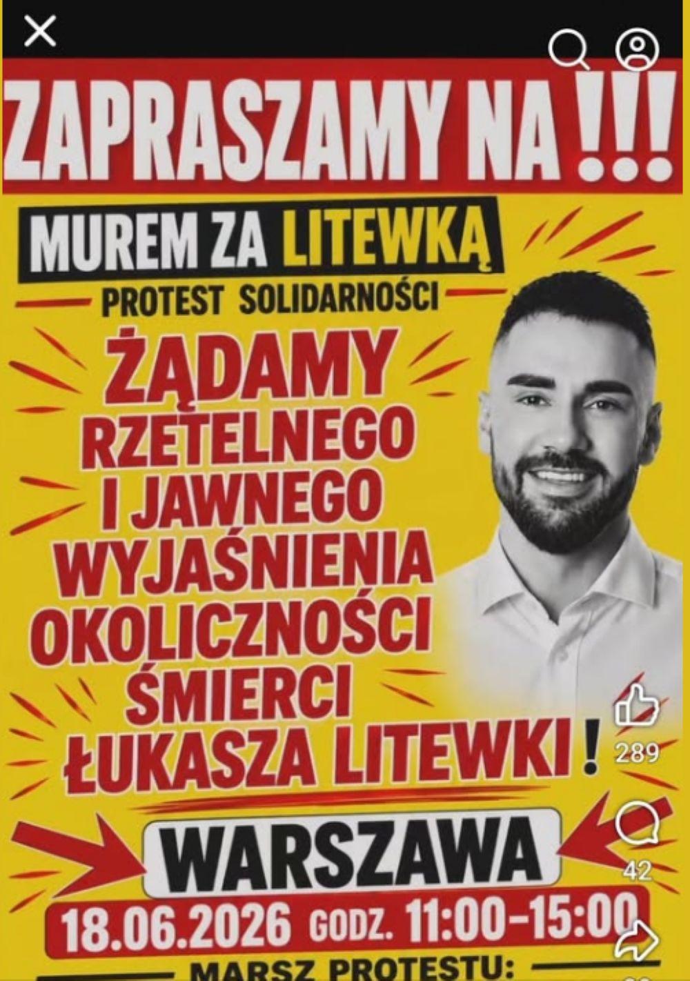Plakat protest Łukasz litewka/fot. Facebook