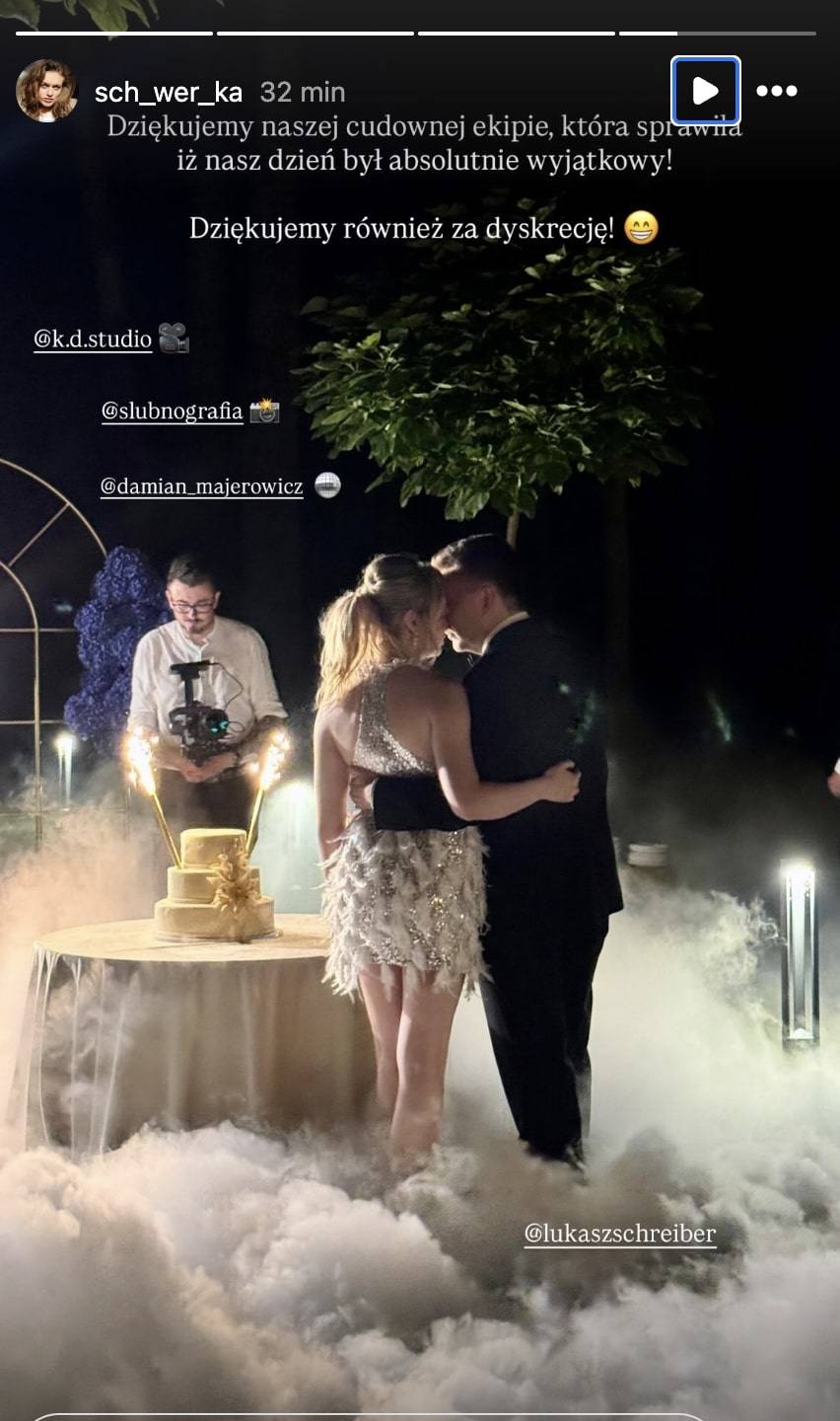 Huczny ślub Łukasza i Weroniki Schreiberów niczym z Hollywood! Fajerwerki, zmiana kreacji i bajkowa sceneria