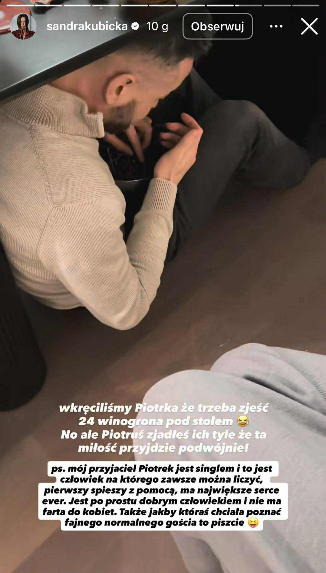 To z nim Sandra Kubicka spędziła sylwestra, fot. Instagram