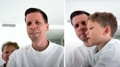 Wojtek Szczęsny przeprowadza wywiad, a nagle w tle pojawia się Liam: “O będę w internecie!”