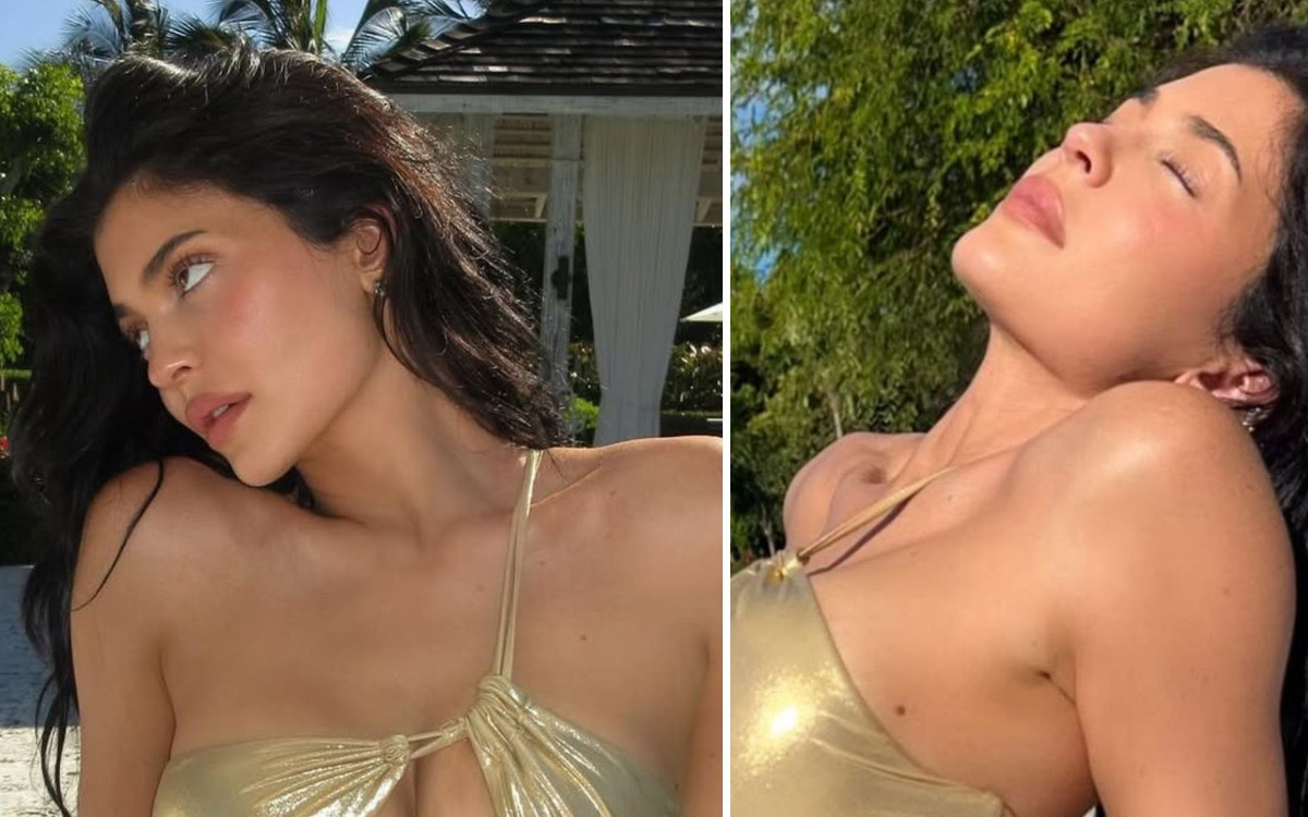 Kylie Jenner pokazała rzadkie zdjęcia syna. Zapozowała też w złotym bikini (FOTO)