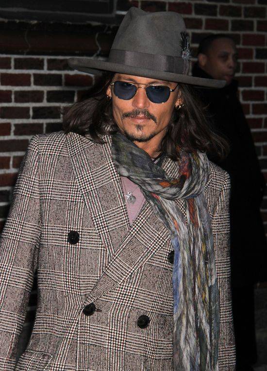 Johnny Depp przed studio Davida Lettermana