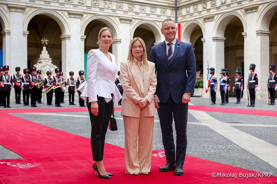Spotkanie Karola i Marty Nawrockich z Giorgią Meloni, fot. KPRP