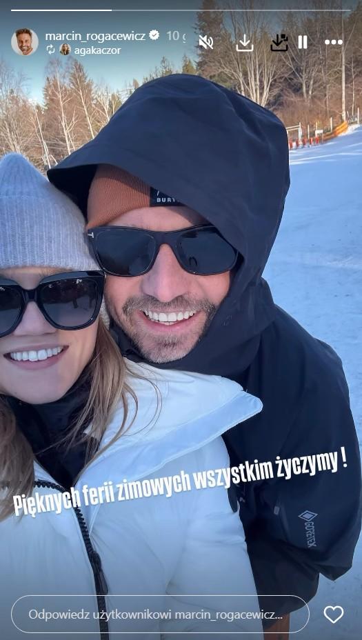 Agnieszka Kaczorowska i Marcin Rogacewicz zabrali dzieci na ferie, fot. Instagram
