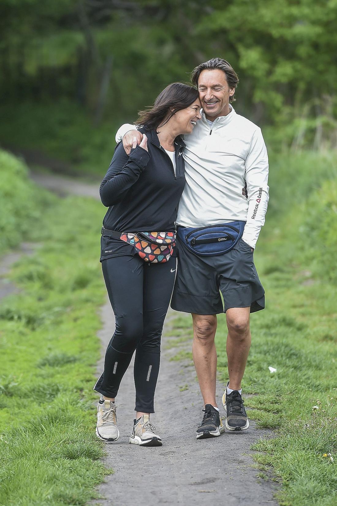 Ilona Felicjańska, Paul Montana na wspólnym joggingu Ilona Felicjańska, Paul Montana na wspólnym joggingu