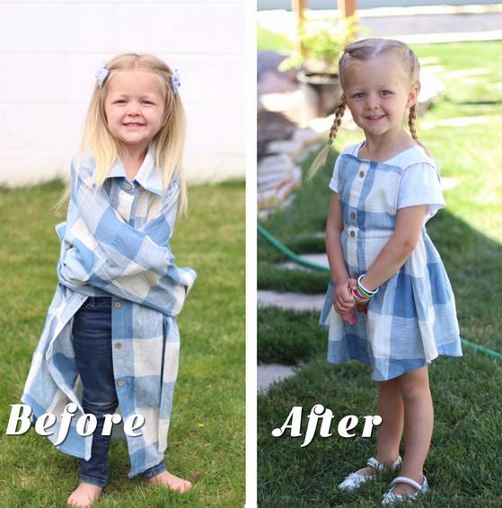 WOW co za efekt! Mama ubiera dziewczynkę w stare koszule męża