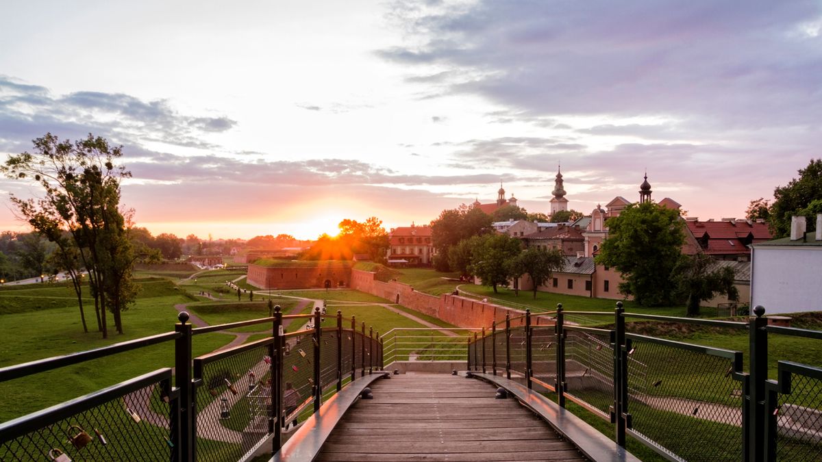 Zamosc - Renaissance city in Central Europe. Fortifications around the old town.
