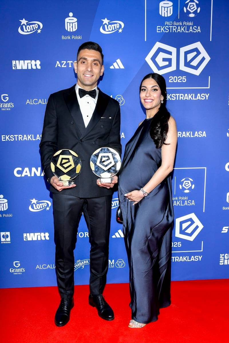 Gala Ekstraklasy 2025. Paulina Chylewska, Bart i Nicole Pniewski, Efthymis Koulouris z ukochaną w ciąży…