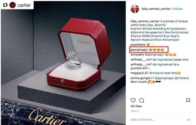 Pierścionek Geoginy Rodriguez, fot. Instagram