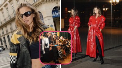 Anna Lewandowska w pierwszym rzędzie na pokazie Louis Vuitton. Tym razem postawiła na Street style