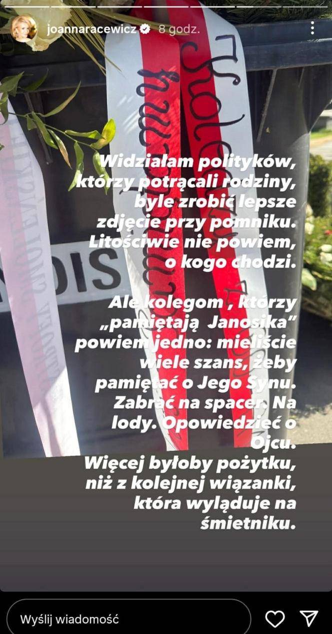 To stało się z wieńcami od Tuska i Nawrockiego, fot. Instagram