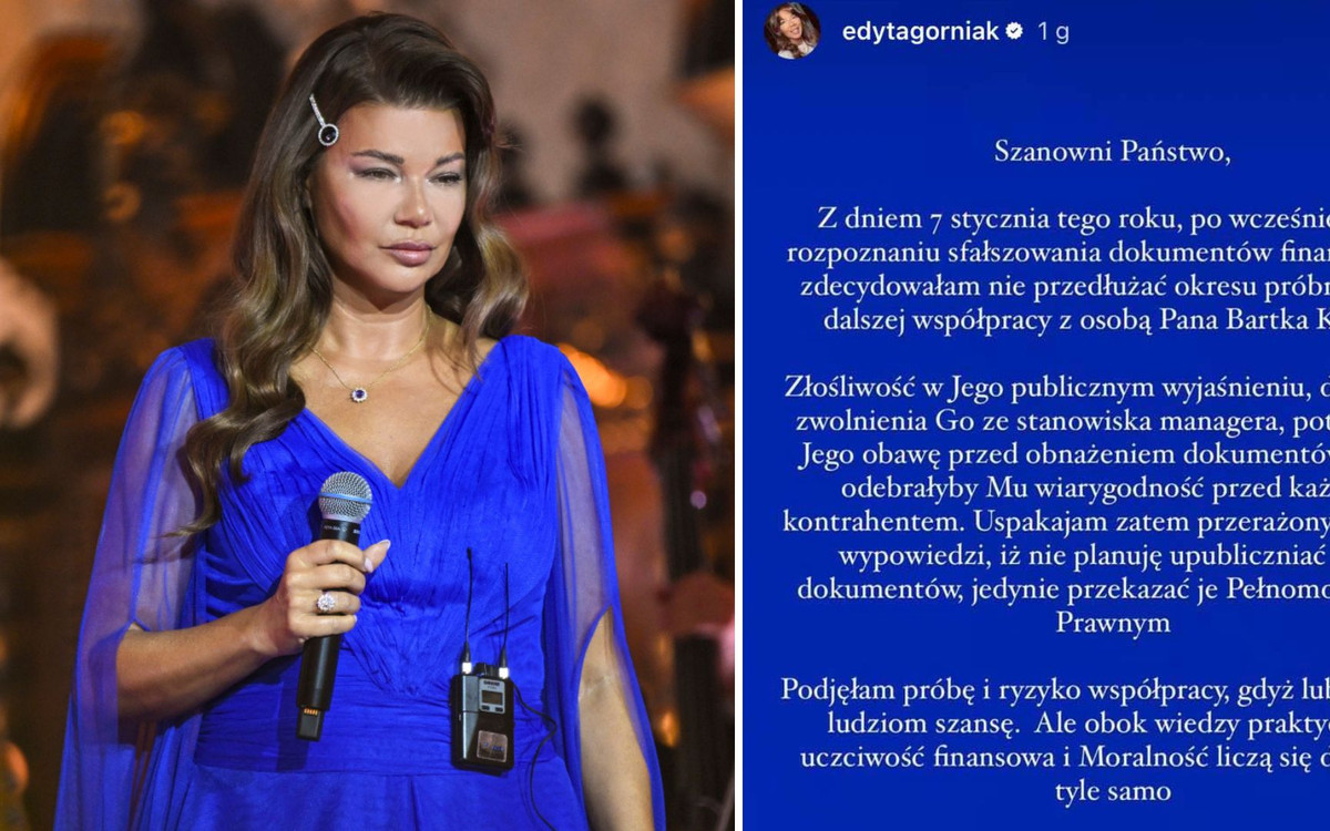 Edyta Górniak ZERWAŁA współpracę. Pisze o złośliwości i… obnażeniu dokumentów!