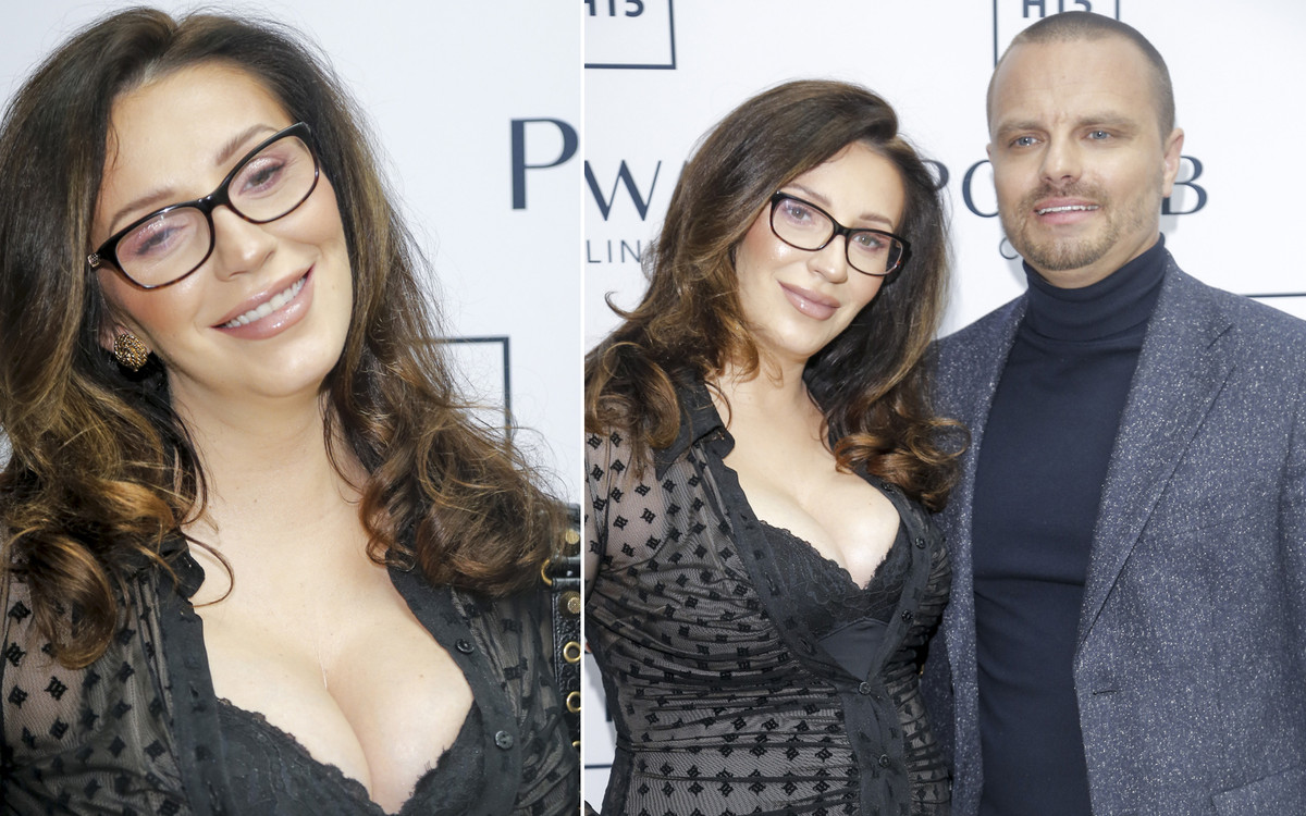 Ciężarna Dominika w prześwitującej mini z głębokim dekoltem pręży się na ściance u boku Marcina Hakiela (FOTO)