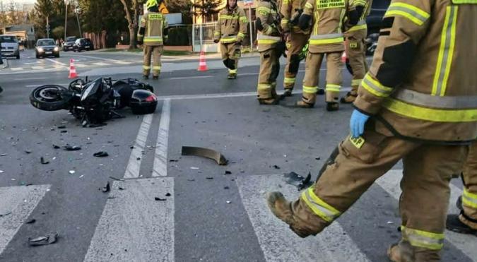 Wypadek motocykla fot. piasecznonews.pl