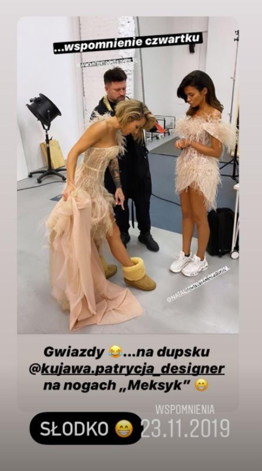 Blanka Lipińska na planie z Natalią Siwiec. 