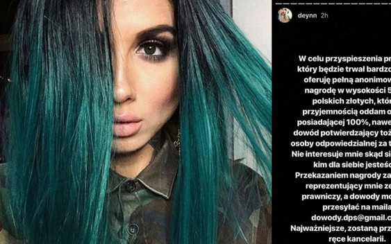 Deynn da 5000zł za dowody przeciwko HEJTEROM