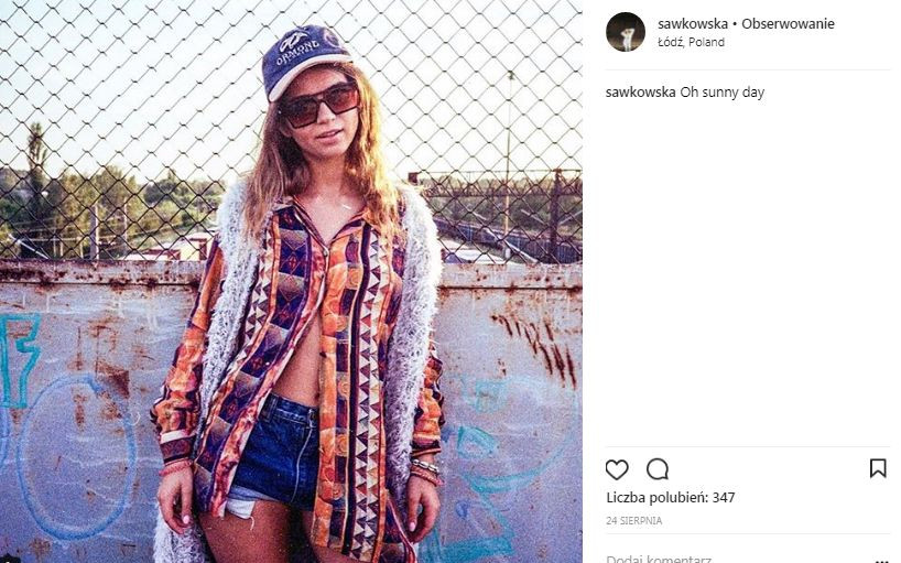 Karolina Sawka na Instagramie