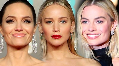 Angelina Jolie, Margot Robbie i Jennifer Lawrence w czerni na gali BAFTA