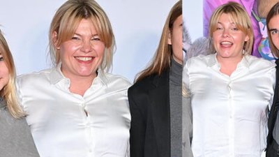 Ania Dąbrowska z dziećmi na premierze. Pierwszy raz zabrała nastolatków na event