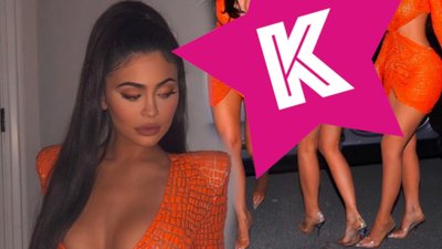 Kylie Jenner w pomarańczowej sukience i PRZEŚWITUJĄCEJ białej bieliźnie