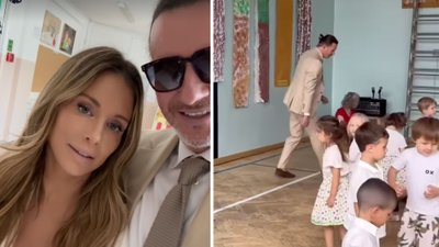 Majdan wbiega na scenę, aby pomóc Heniowi na zakończeniu roku w przedszkolu! Co za uroczy widok!