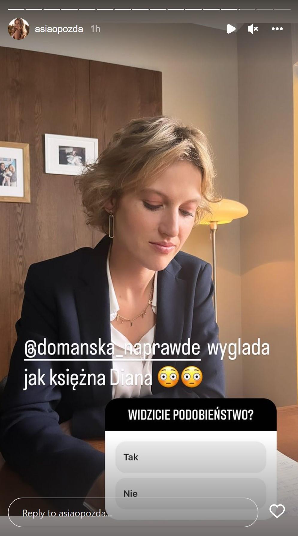 Joanna Opozda komentuje wygląd Aleksandry Domańskiej. Porównała ją do księżnej Diany