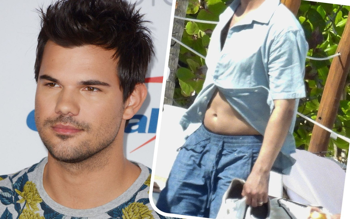 Gwiazda “Zmierzchu” już tak nie wygląda! Taylor Lautner przyłapany z żoną na plaży (PAPARAZZI)