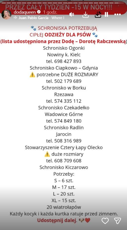 Doda prosi o pomoc internautów, fot. Instagram