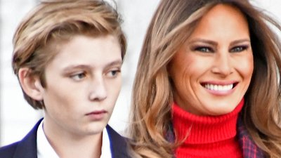 Barron Trump z kamienną twarzą wziął udział w świątecznych ceremoniach (ZDJĘCIA)