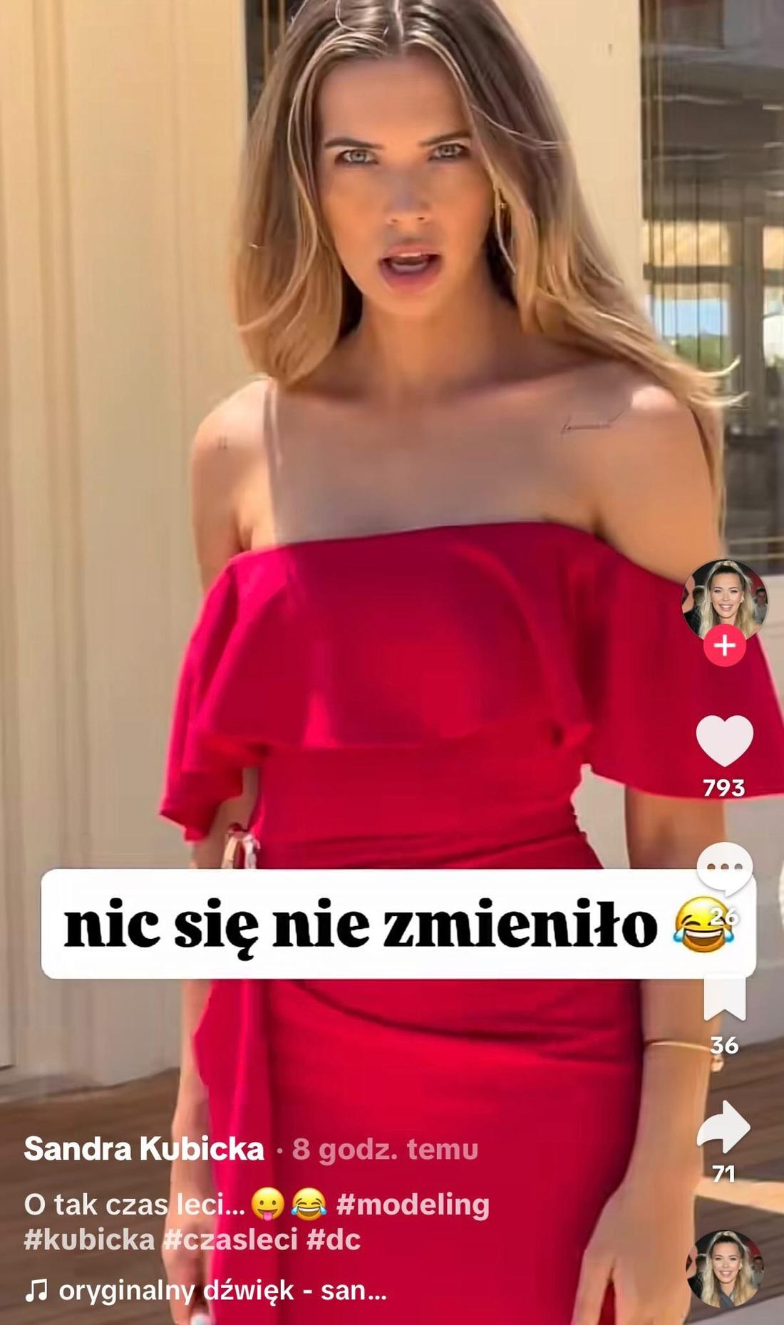 Sandra Kubicka wróciła do modelingu/fot. TikTok