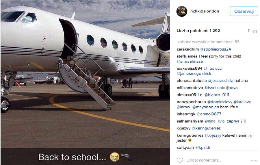 Bogate dzieciaki z Londynu chwalą się swoim przepychem