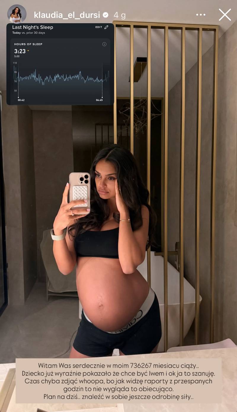 Klaudia El Dursi w 40. tygodniu ciąży, fot. Instagram