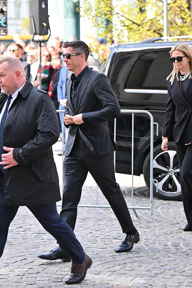 Robert Lewandowski na pogrzebie Jacka Magiery