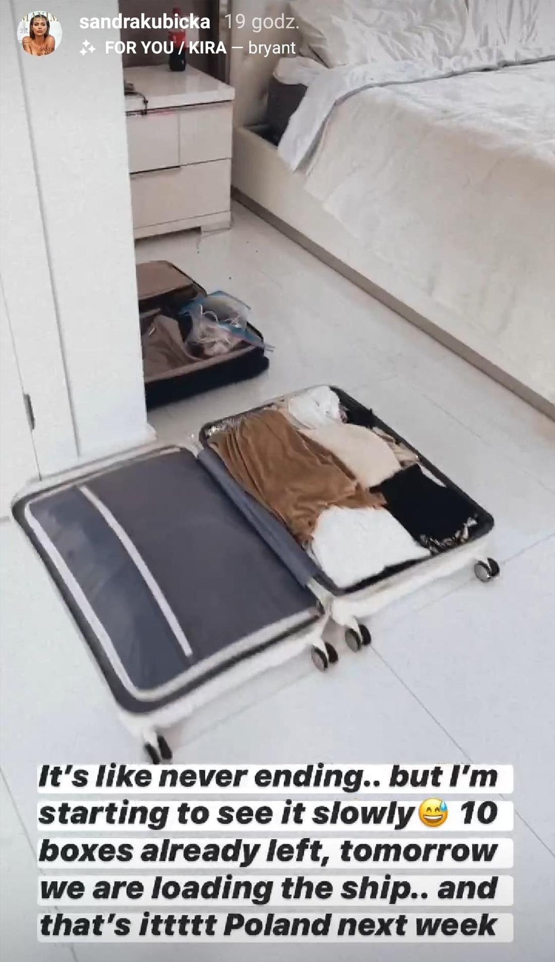Sandra Kubicka pakuje się i wraca do Polski