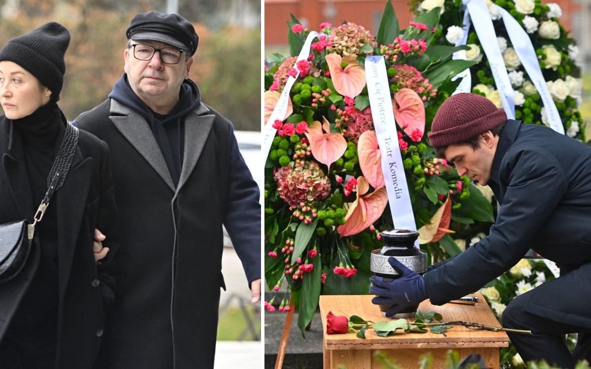 Muskała i Zamachowski na pogrzebie słynnego reżysera. Cały czas ku sobie