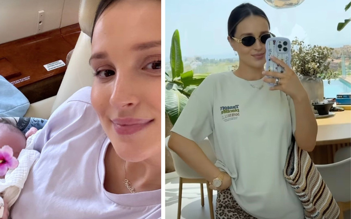 Marina Łuczenko w pierwszej podróży po porodzie. Zobacz jej najnowsze zdjęcia z prywatnego jeta