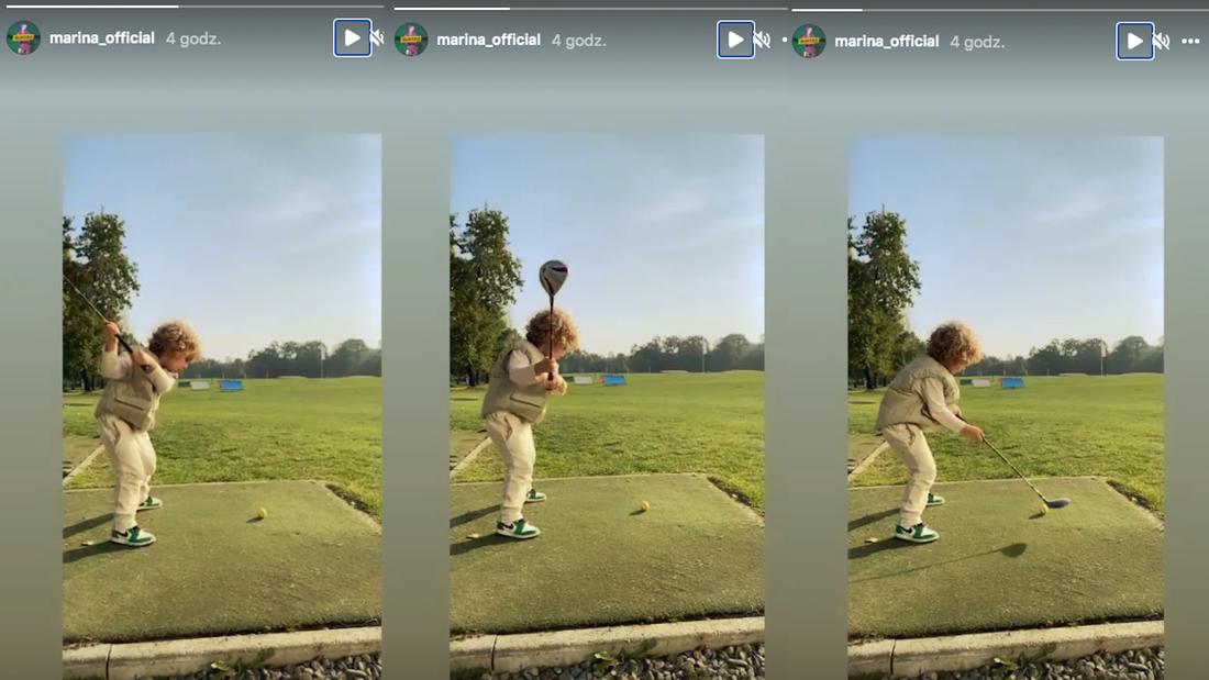 Liam Szczęsny gra w golfa