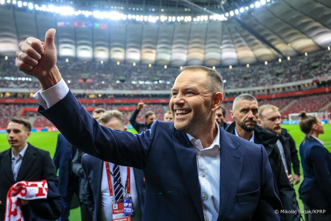 Karol Nawrocki po meczu Polska - Albania, fot. X @NawrockiKn