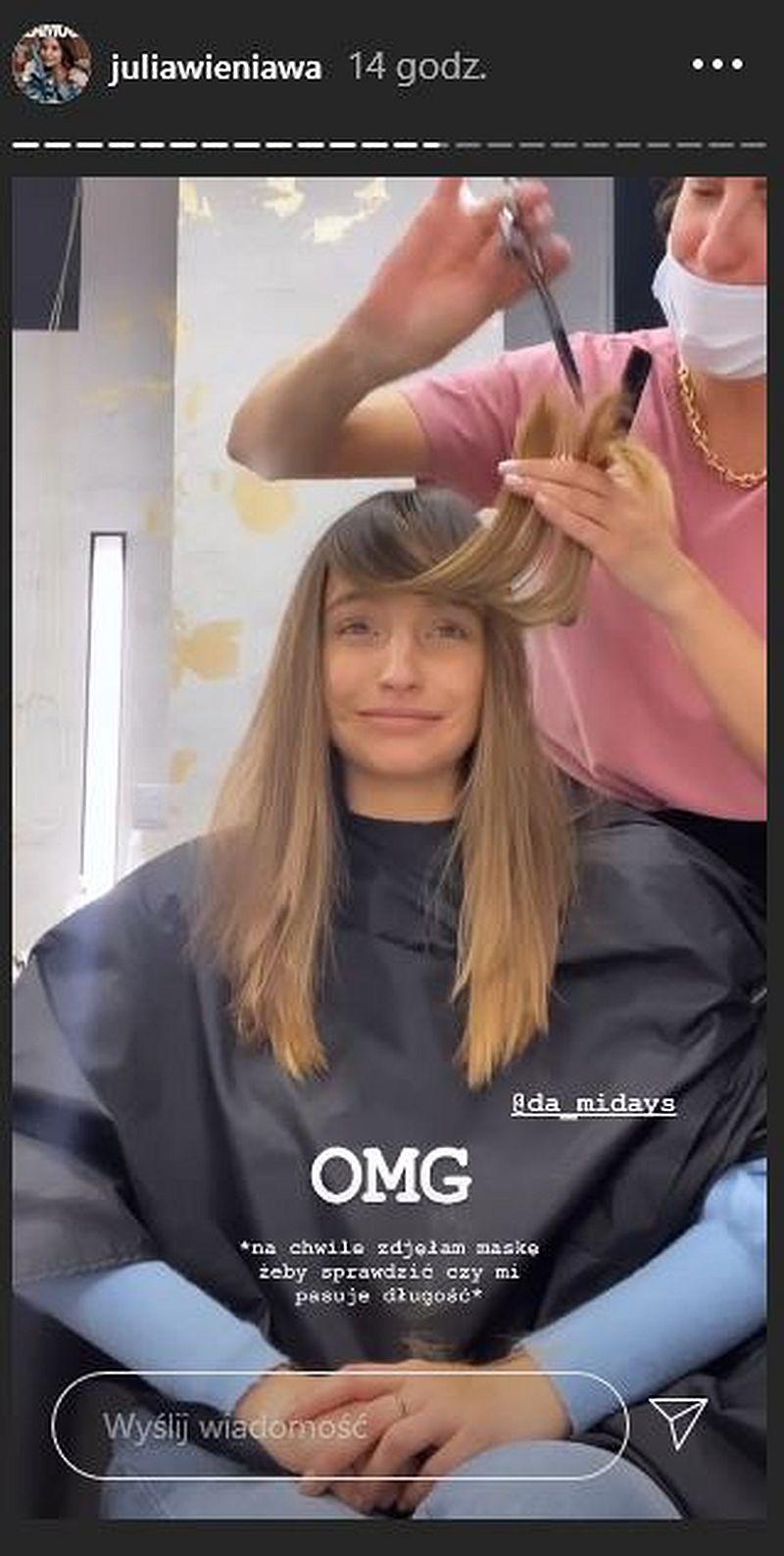 Julia Wieniawa obcina włosy