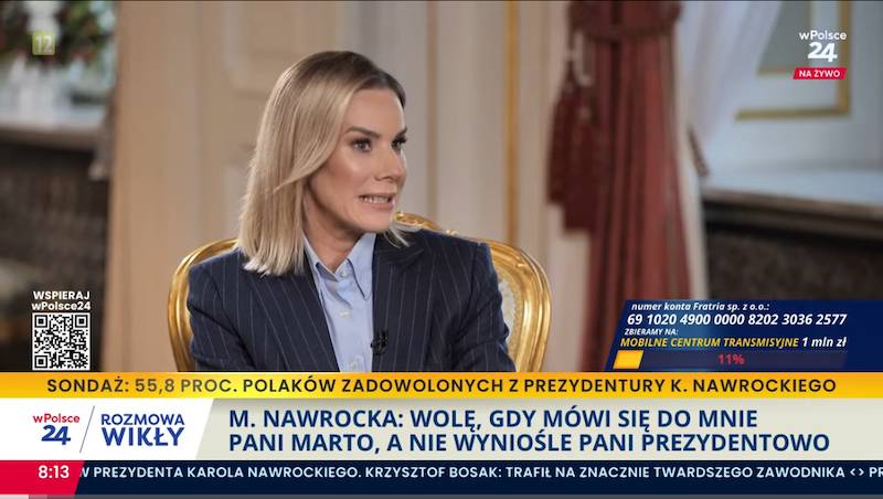 Marta Nawrocka, fot.: screen W Polsce 24