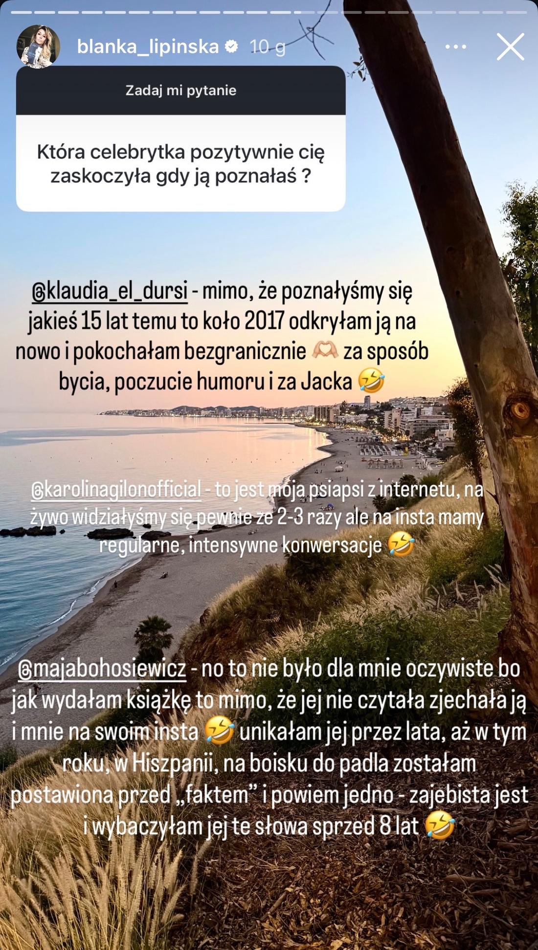 Blanka Lipińska miała konflikt z Mają Bohosiewicz, fot. Instagram
