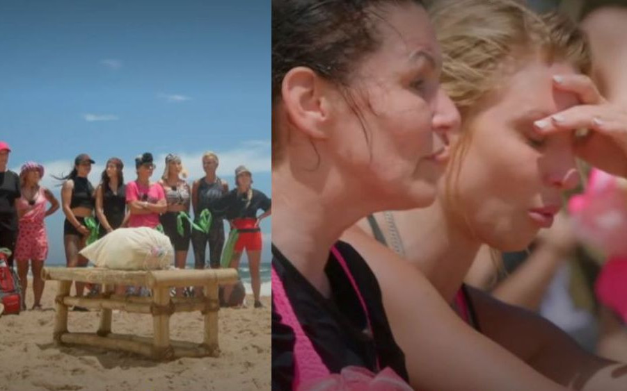 Sceny w “Królowej przetrwania”. Pajączkowska płacze, a Felicjańska doprowadza dziewczyny do szału