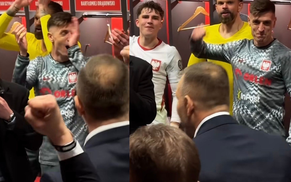 Nawrocki wpadł do szatni reprezentacji po meczu. Ale krzyk! Jest wideo