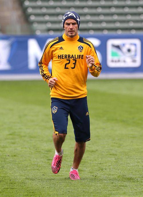 David Beckham na ostatnim treningu z Los Angeles Galaxy